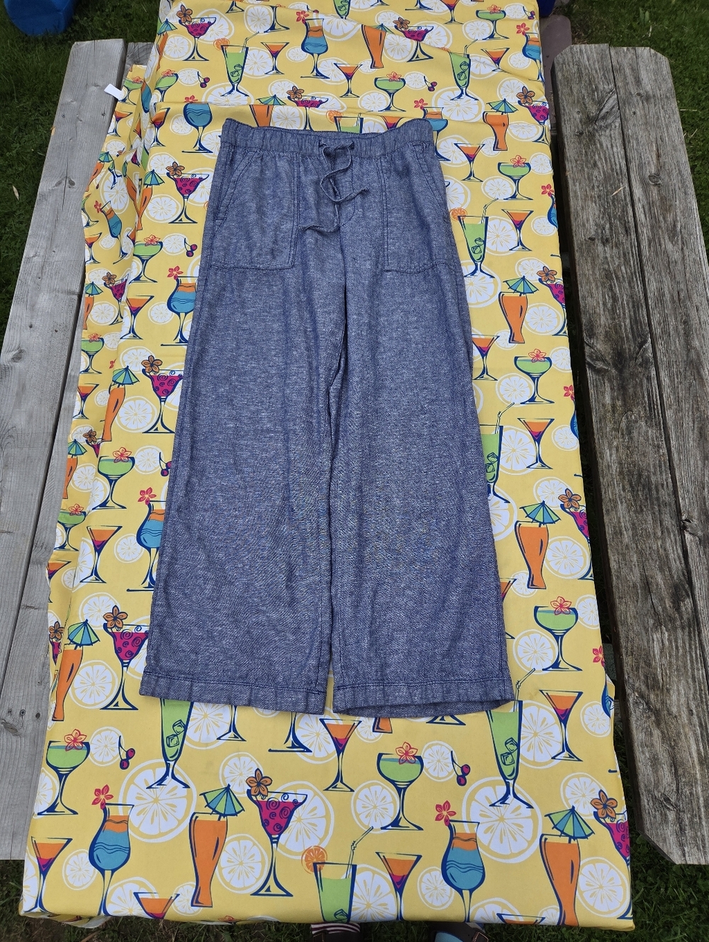Linen Blend Pull-On Pant